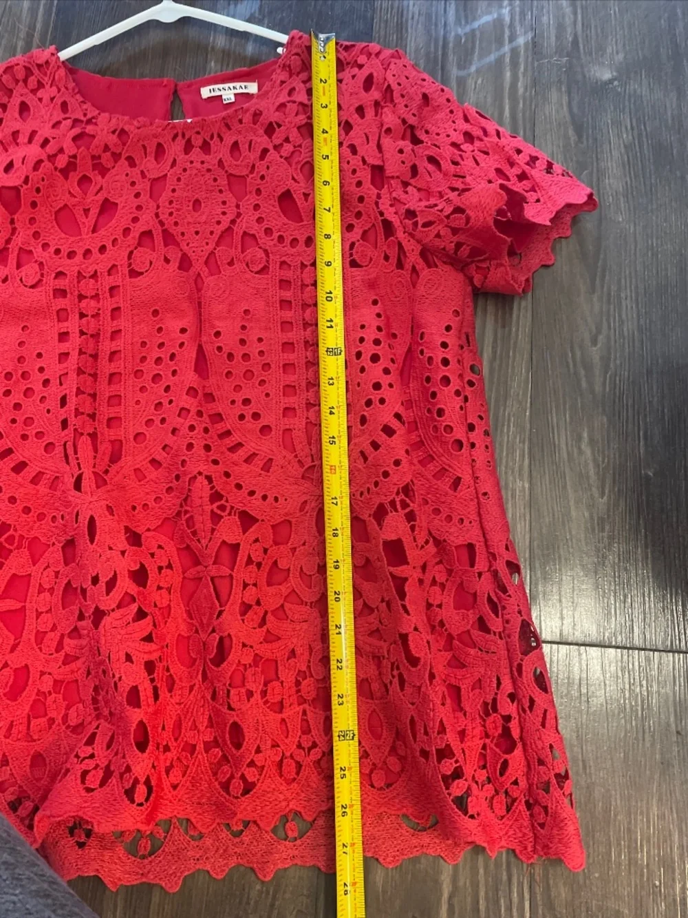 Jessakae Top Size 2X Women Red Lace Excellent